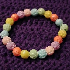 Colorful Pastel Plastic Beaded Bracelet
